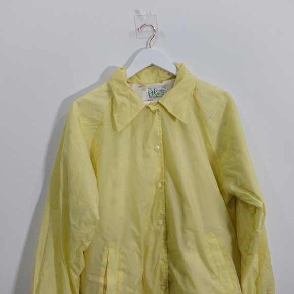 Womens Jacket‎ Size Large Cotton Windbreaker Button Up Yellow HABAND FOR HER - Picture 5 of 8